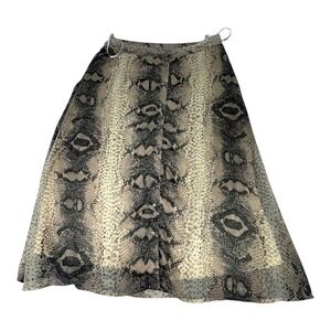 Pieces Snake Print Midi Skirt Lined Lightweight‎ Casual Trendy Size L